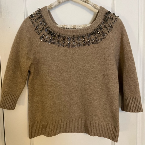 Allegory Sweaters - Allegory Wool Cashmere Beaded Sweater
